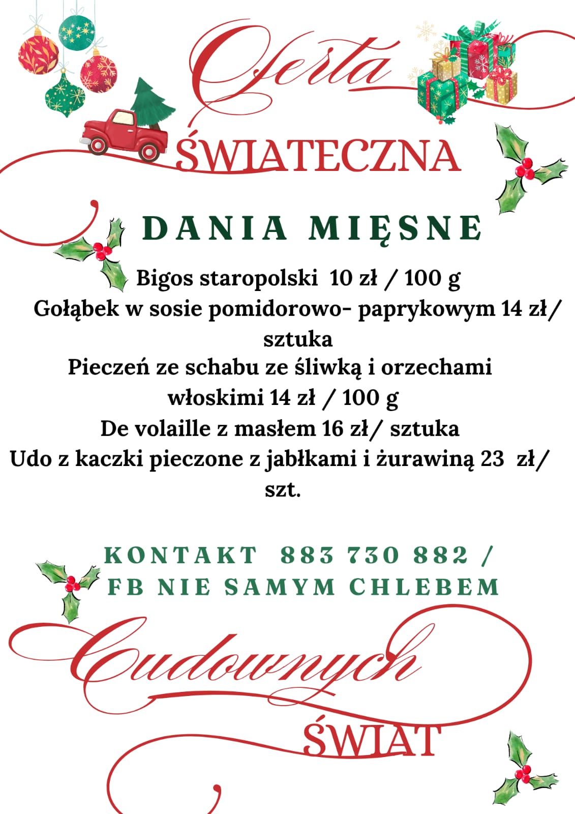 Oferta Catering Świąteczny - Dania mięsne